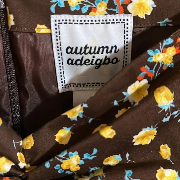 Autumn Adeigbo Bridgette Floral Cut-Out Preplum Blouse Size 10 - Picture 9 of 11